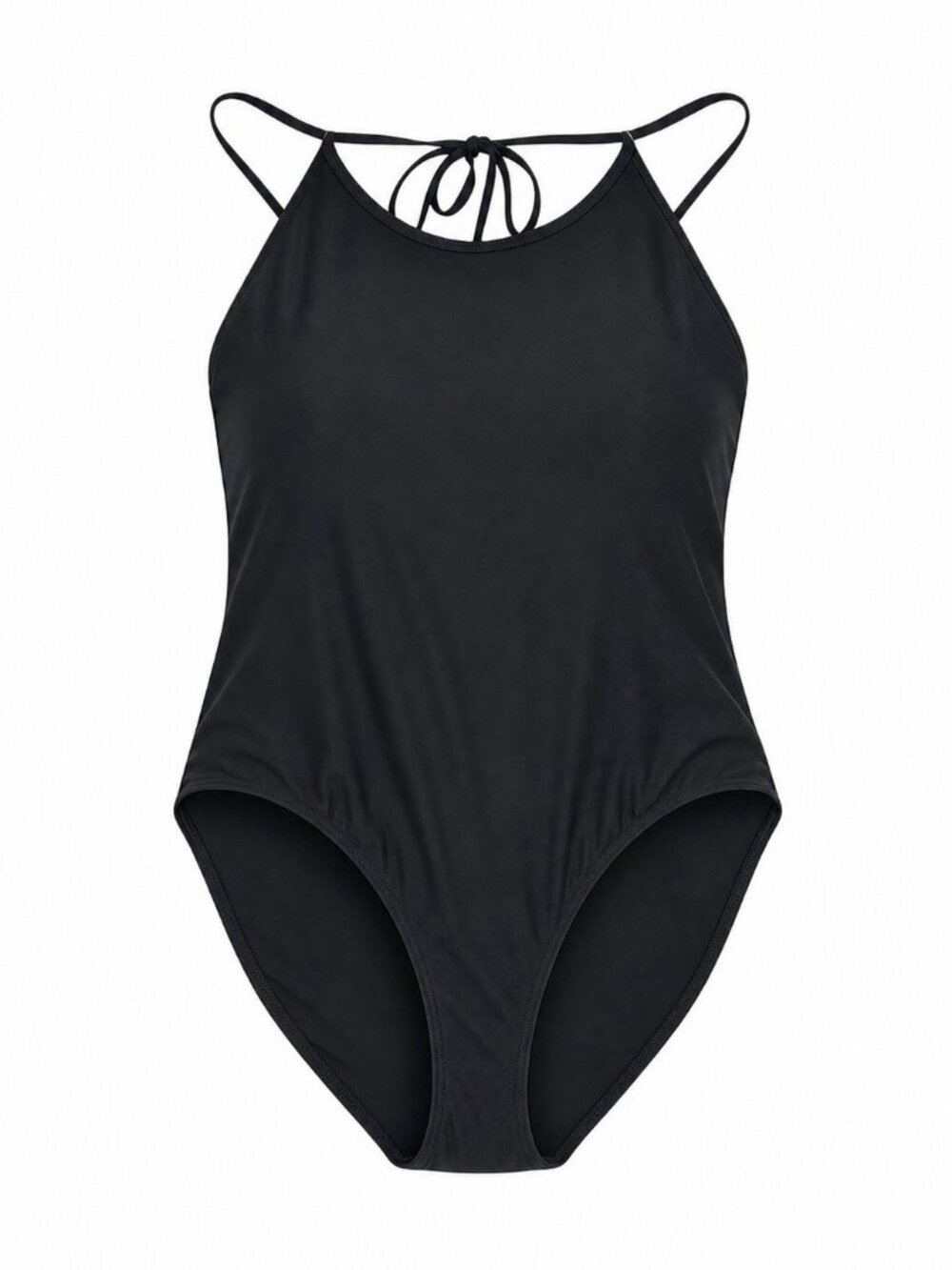 Athleta Swimsuit Women’s Size L Keyhole Black One Piece Halter Athletic